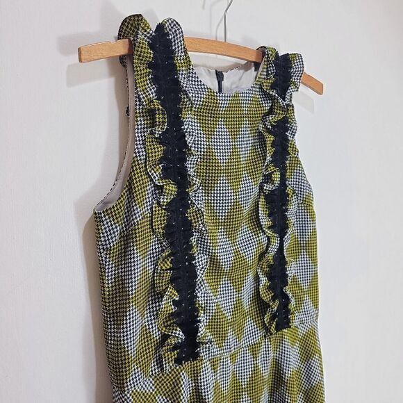 Chartreuse Harlequin Houndstooth Dress - Picture 5 of 14